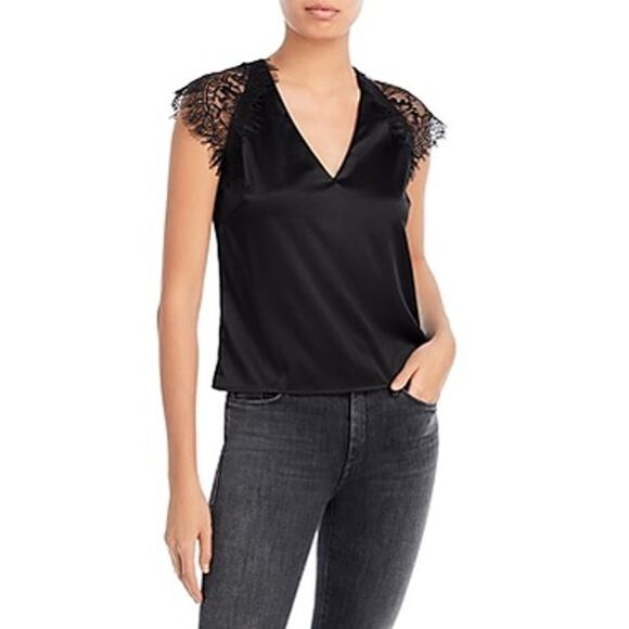 Generation Love Tops - Generation Love Anya Silk V-Neck Lace Trim Top NWT Small Sold Out
